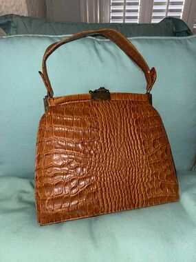 Vintage 1960s Creaciones Abascal Aligator Hand Bag